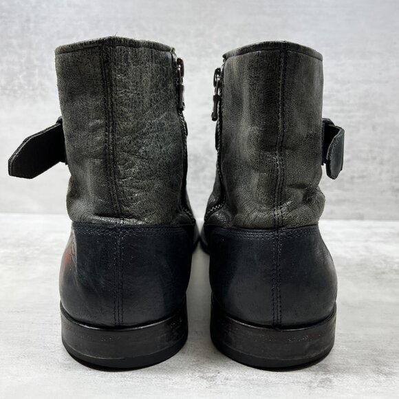 John Varvatos Star USA Leather Zip Ankle Boots - Men's Size 11 - Gray - Picture 6 of 10